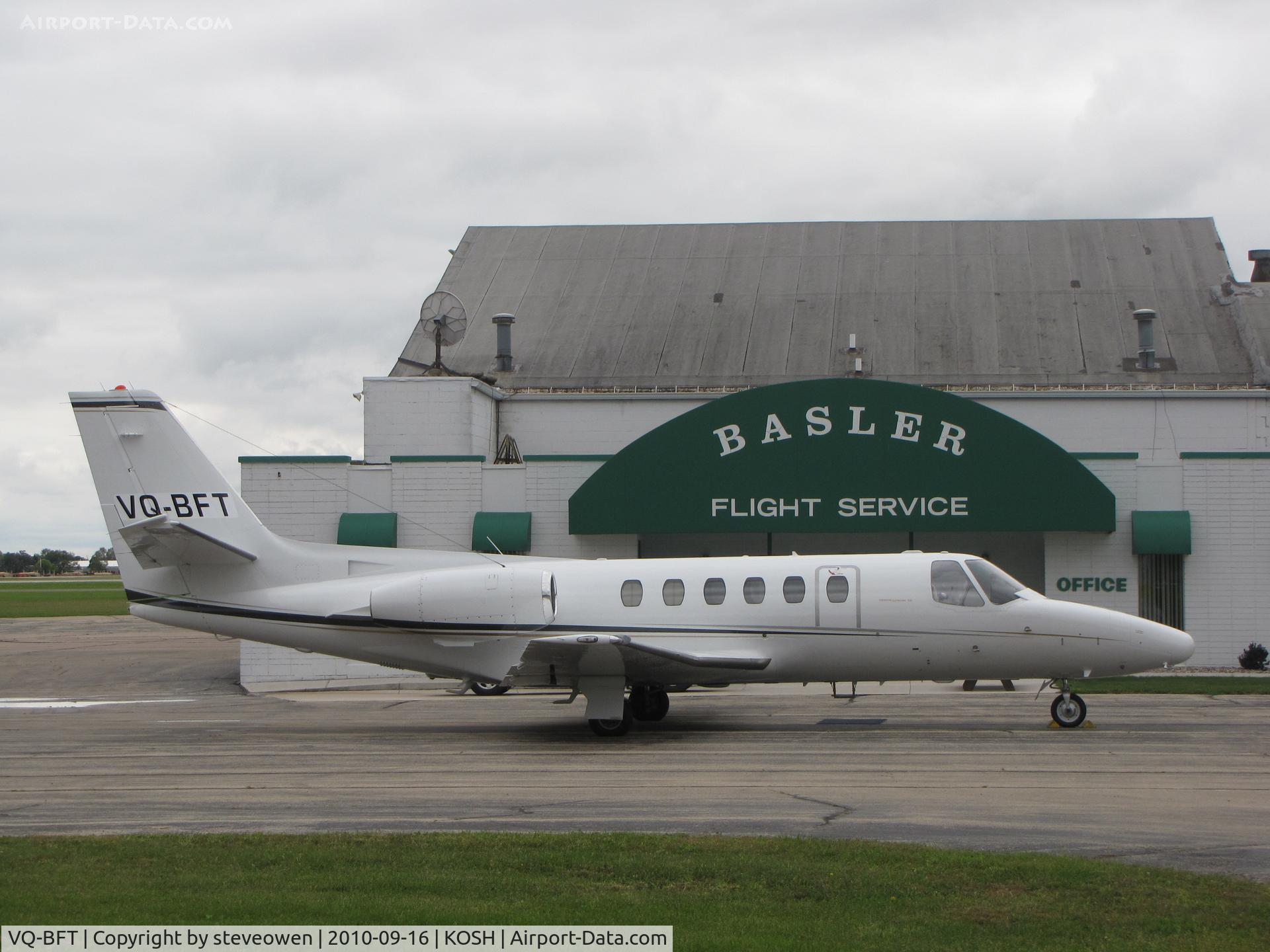 VQ-BFT, 1980 Cessna 550 C/N 550-0144, @ Basler FBO KOSH Registration is taped onto tail.Sn#S550-0144