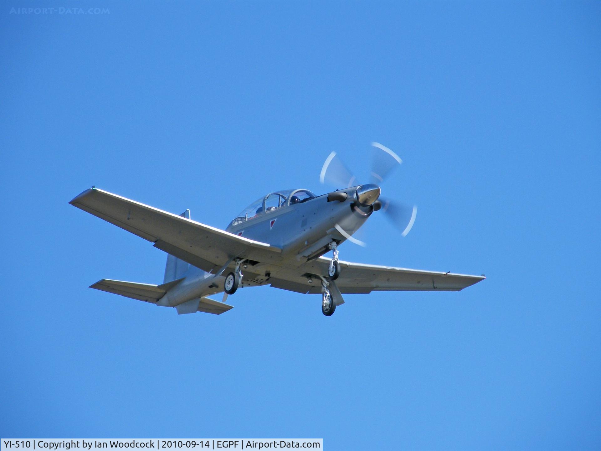 YI-510, 2010 Raytheon T-6A Texan II C/N PT-513, Raytheon T-6A (Iraqi Air Force) on short finals at Glasgow