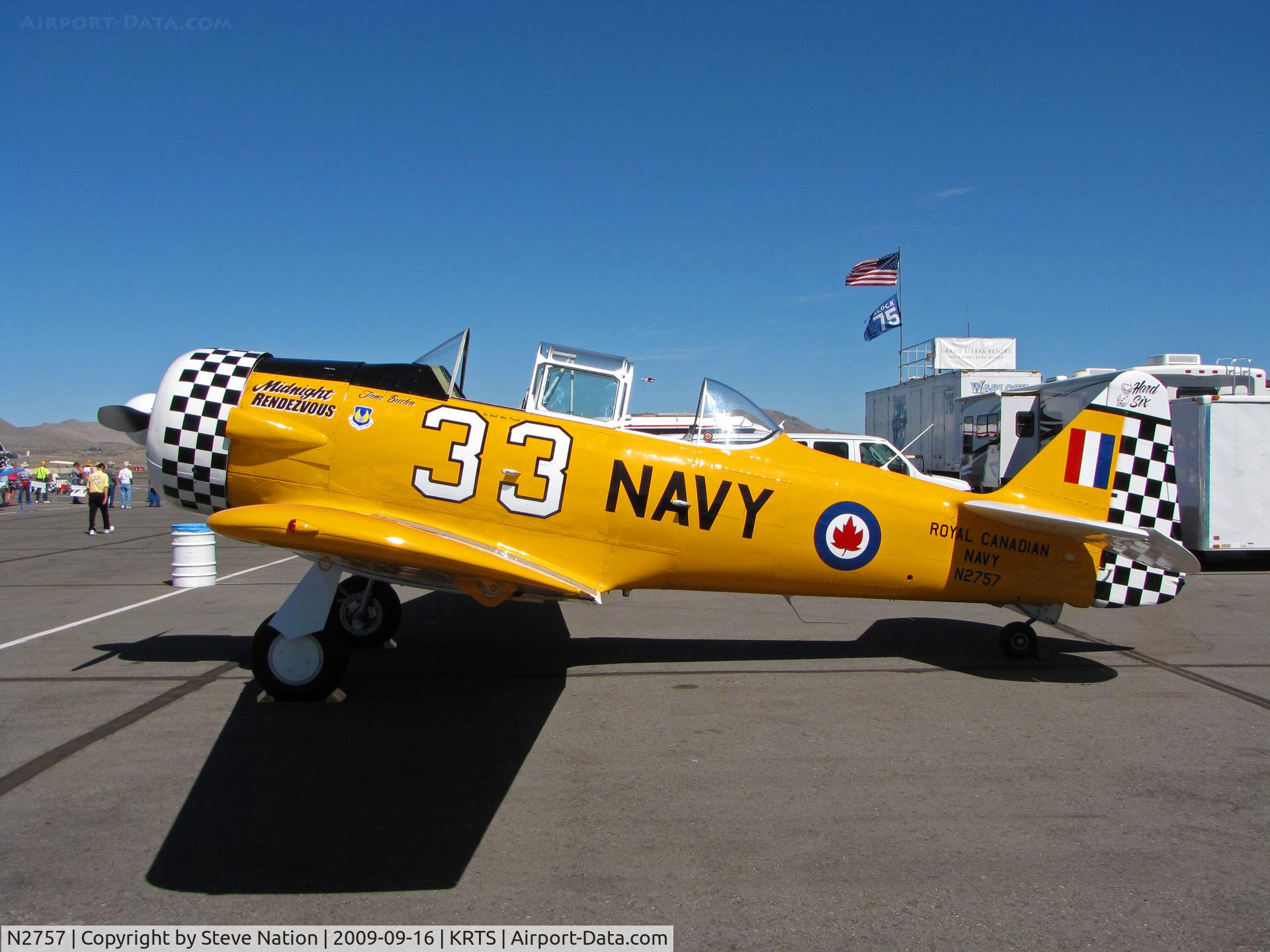 N2757, 1941 North American AT-6C Harvard IIA C/N 66-2490, Race #33 is a 1941 AT-6C in Royal Canadian colors 