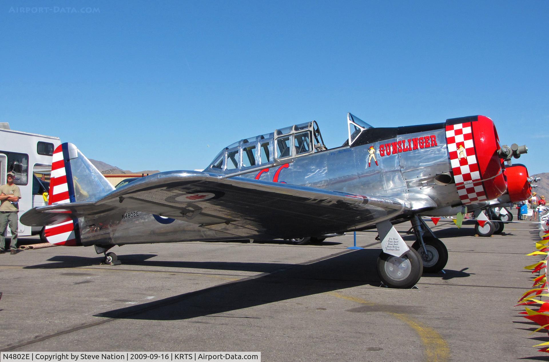 N4802E, 1961 North American AT-6A Texan C/N AJ-968, Polished metal Race #66 AT-6 with 