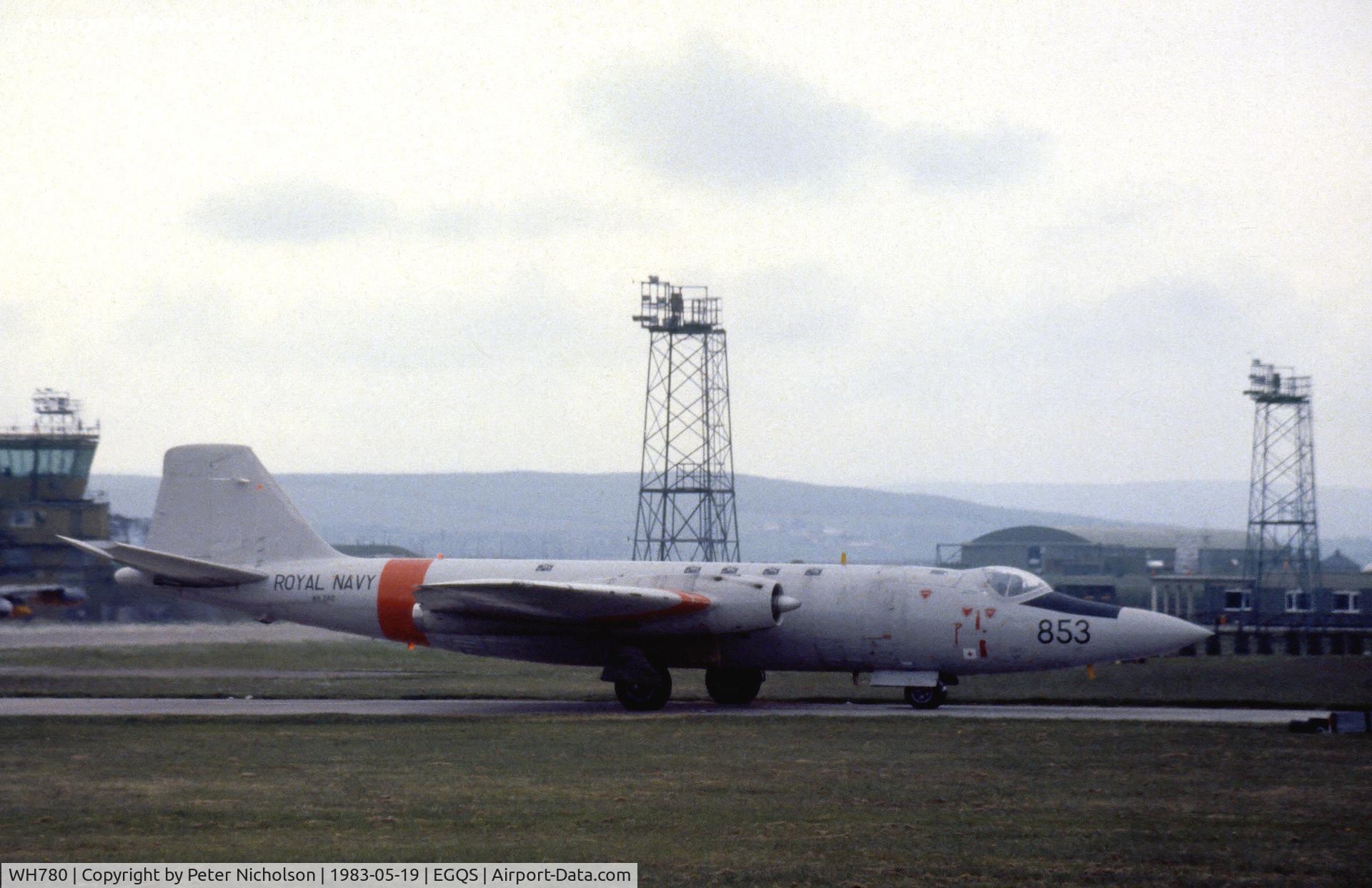 WH780, 1954 English Electric Canberra T.22 C/N Not found WH780, Canberra T.22 of FRADU - Fleet Requirements and Air Direction Unit - seen at RAF Lossiemouth in May 1983.