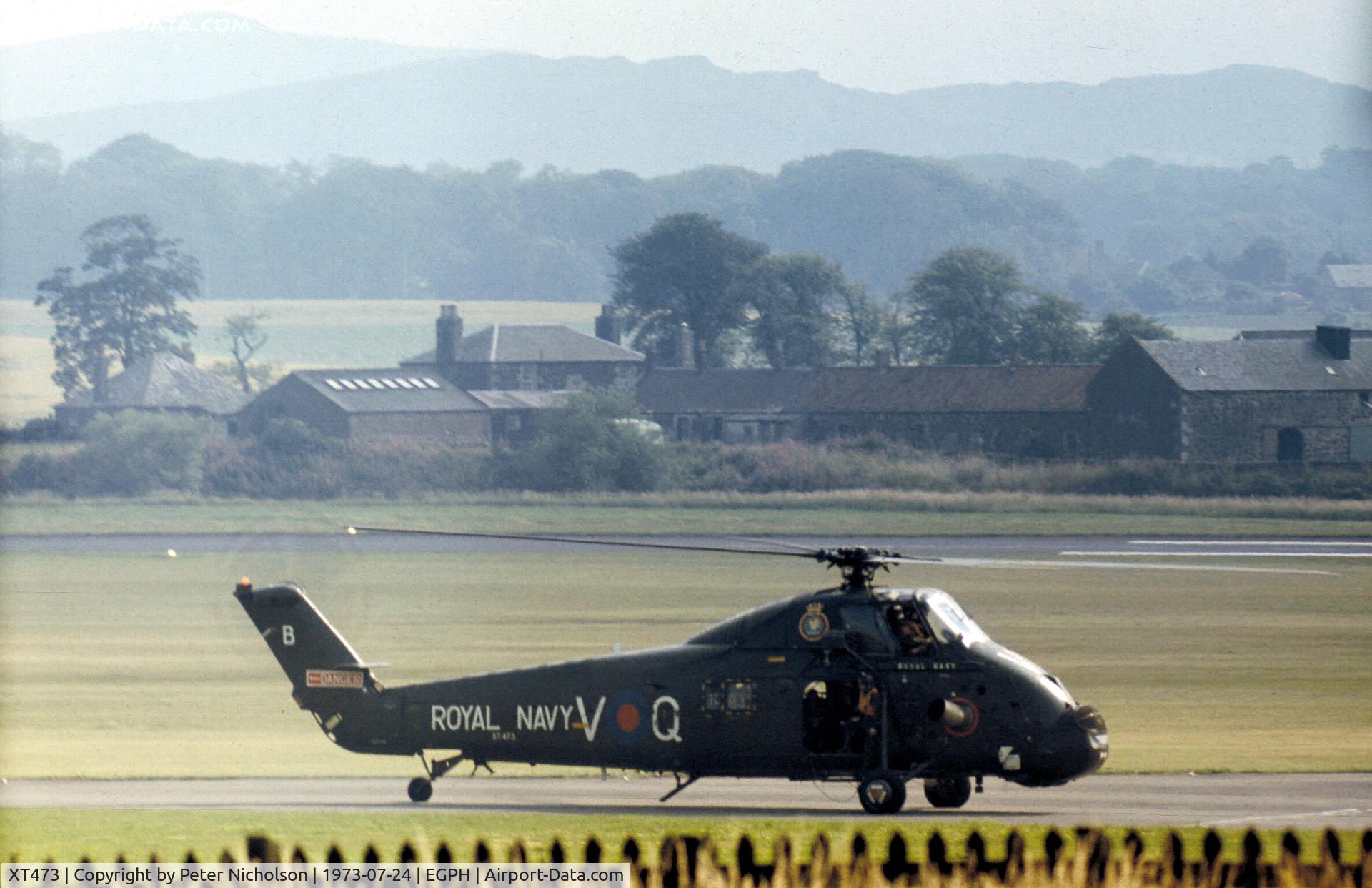 XT473, 1966 Westland Wessex HU.5 C/N WA295, Wessex HU.5 of 848 Squadron at the time aboard HMS Bulwark visiting Edinburgh in the Summer of 1973.