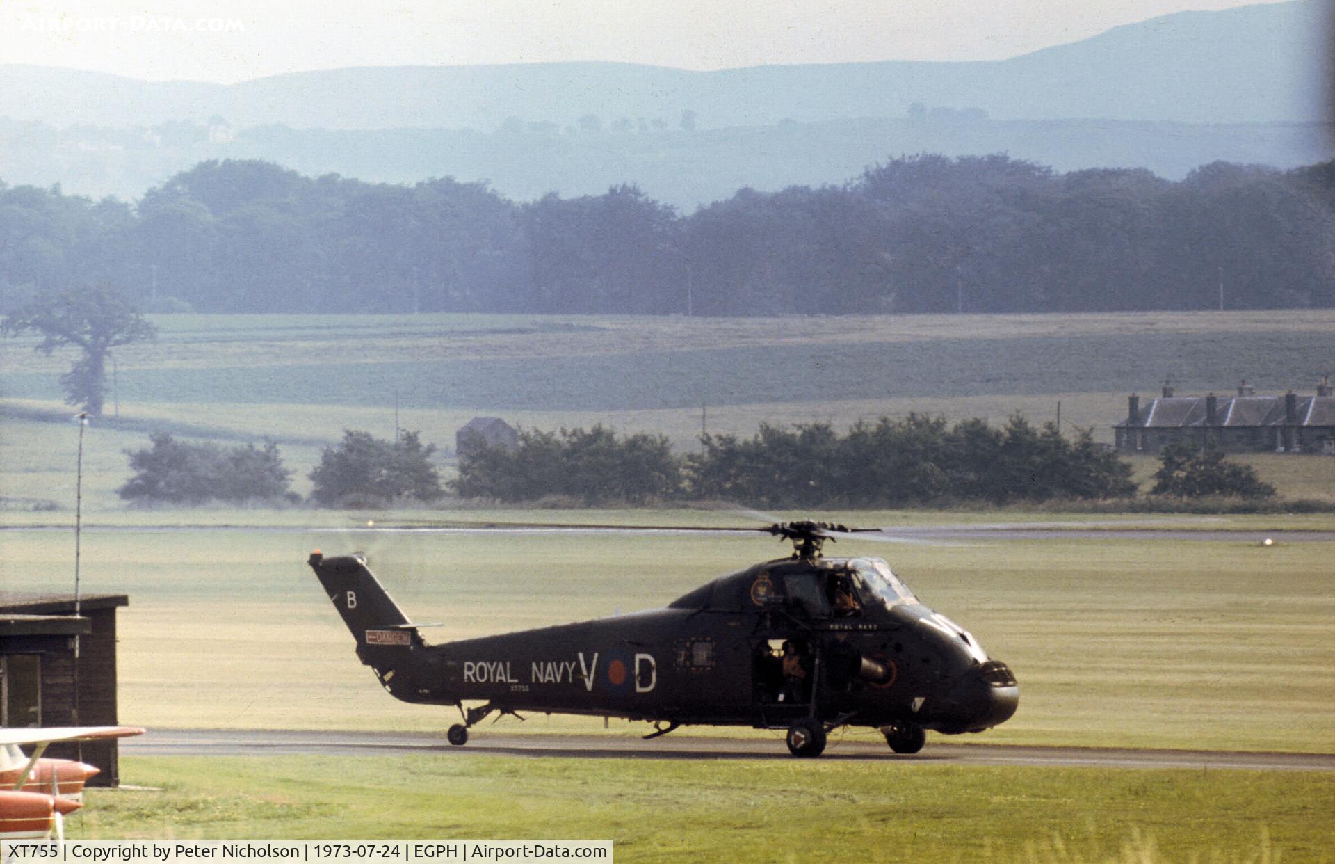 XT755, 1966 Westland Wessex HU.5 C/N WA477, Wessex HU.5 of 848 Squadron aboard HMS Bulwark at the time visiting Edinburgh in the Summer of 1973.