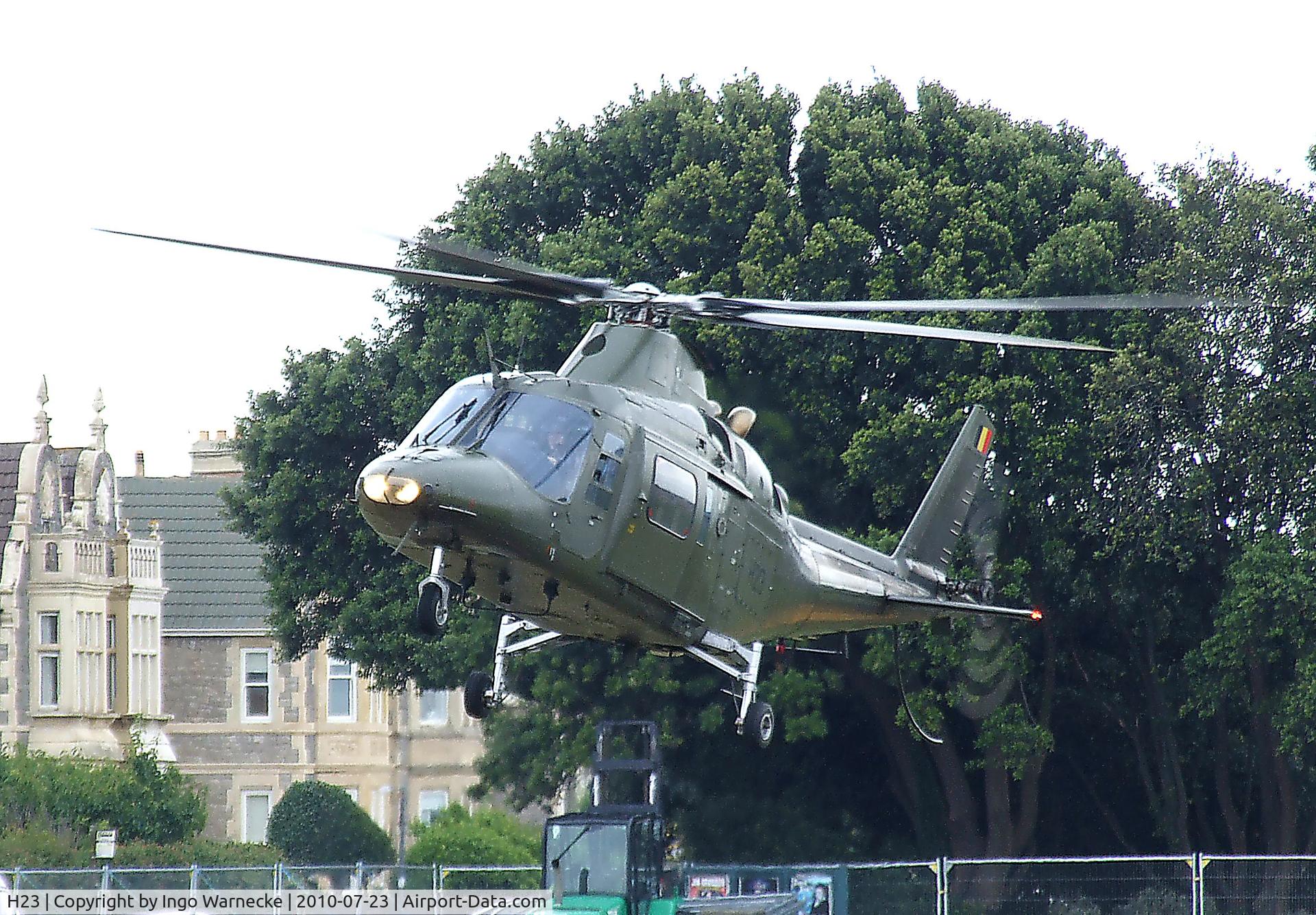 H23, Agusta A-109BA C/N 0323, Agusta A.109BA of the Belgian air force at the 2010 Helidays on the Weston-super-Mare