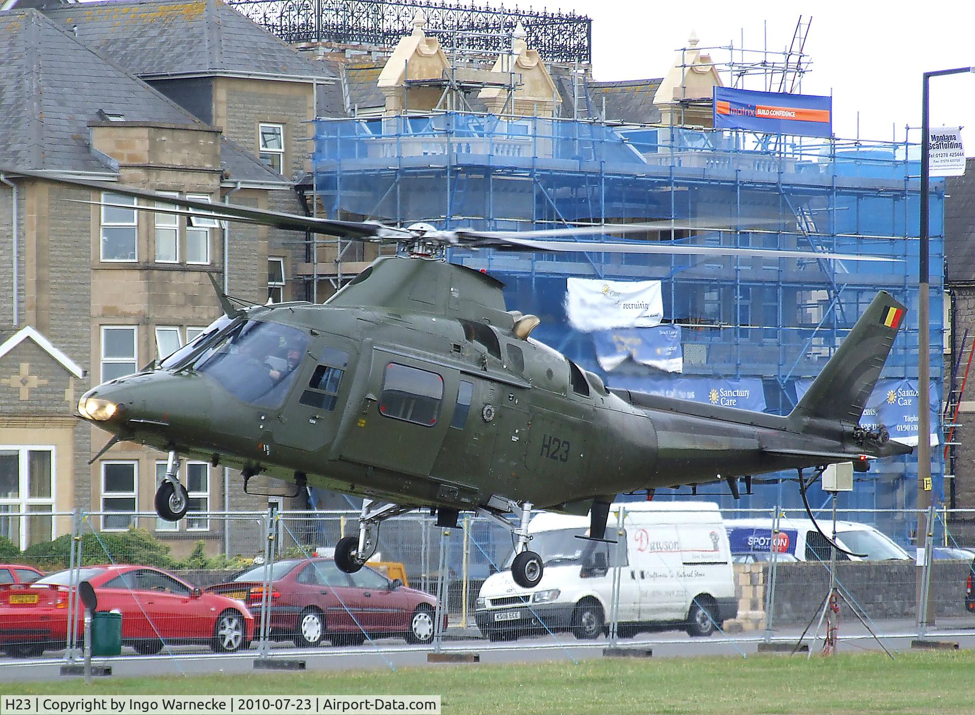 H23, Agusta A-109BA C/N 0323, Agusta A.109BA of the Belgian air force at the 2010 Helidays on the Weston-super-Mare