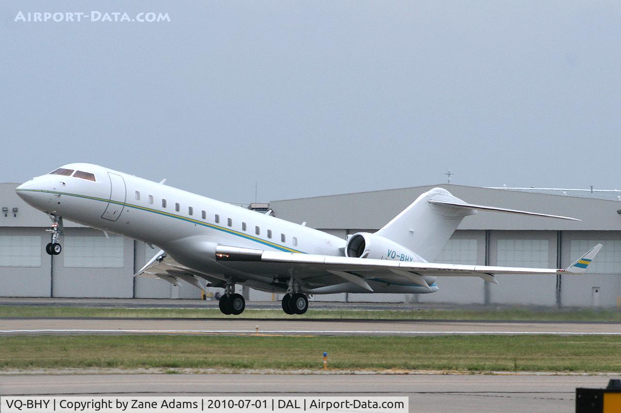 VQ-BHY, 2010 Bombardier BD-700-1A10 Global Express C/N 9151, Departing Dallas Love Field