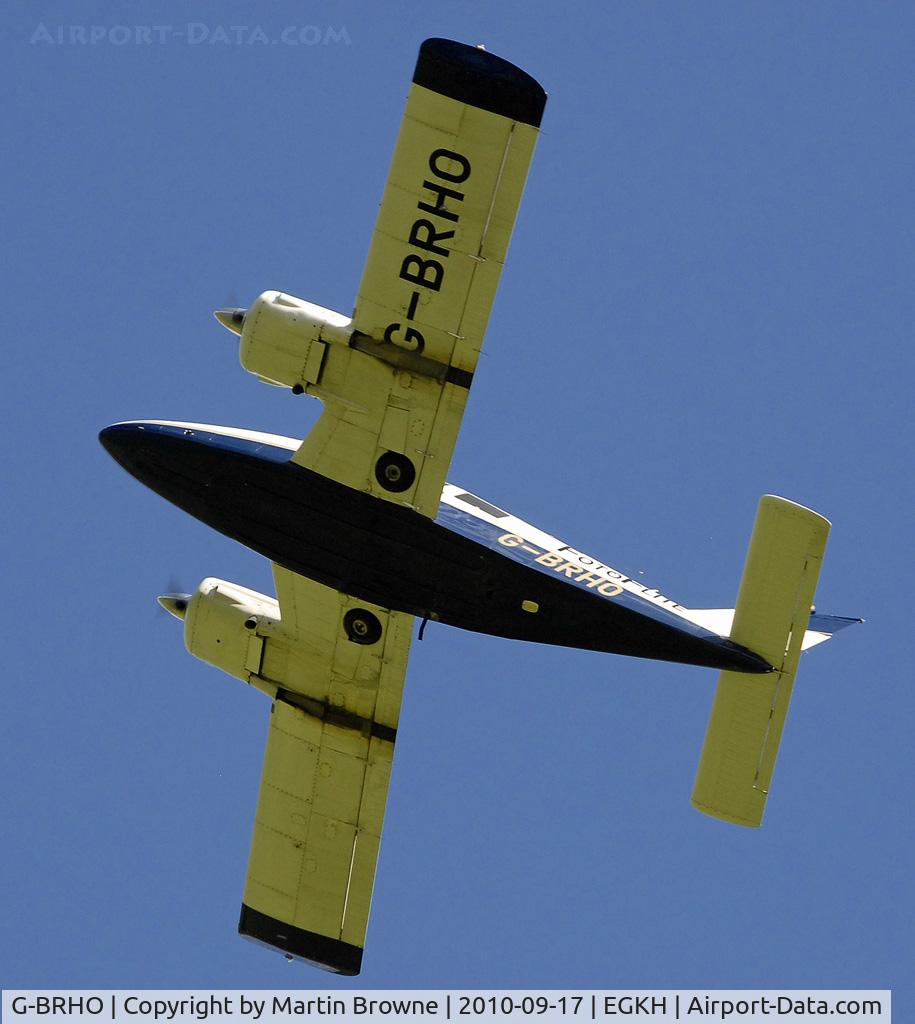 G-BRHO, 1973 Piper PA-34-200 Seneca C/N 34-7350037, Overhead shot