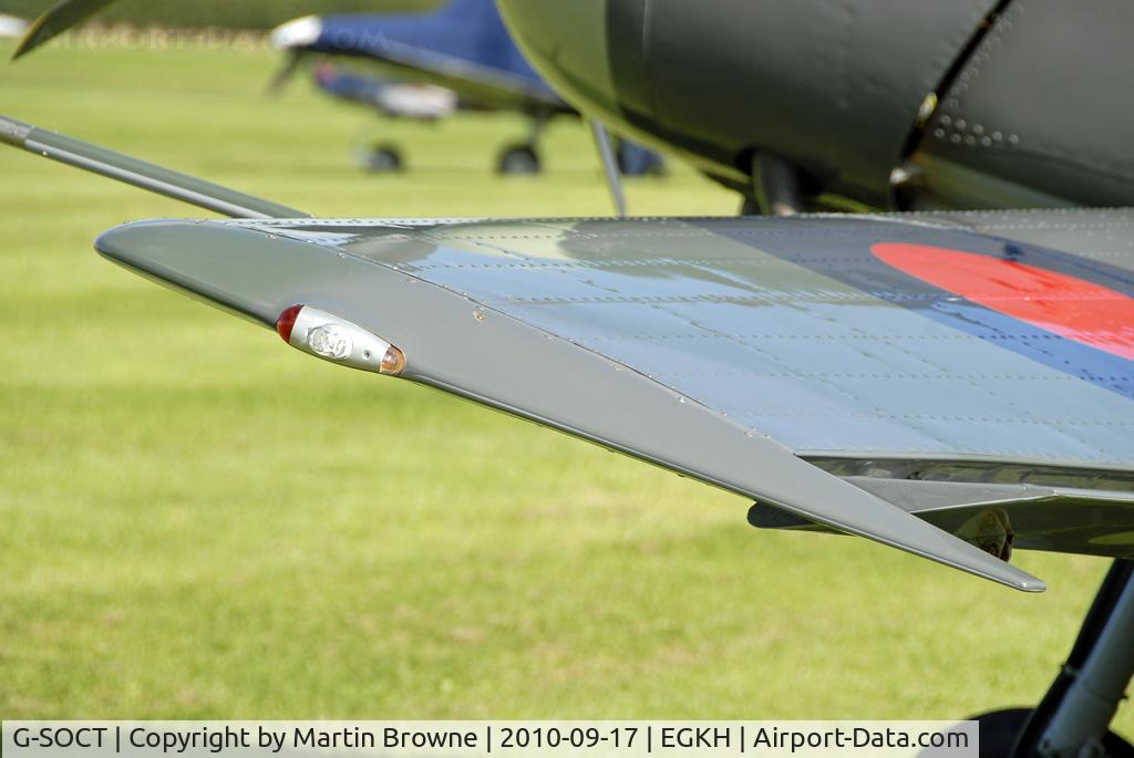 G-SOCT, 1984 Yakovlev Yak-50 C/N 842804, CLOSE UP OF THE PORT NAVIGATION LIGHT