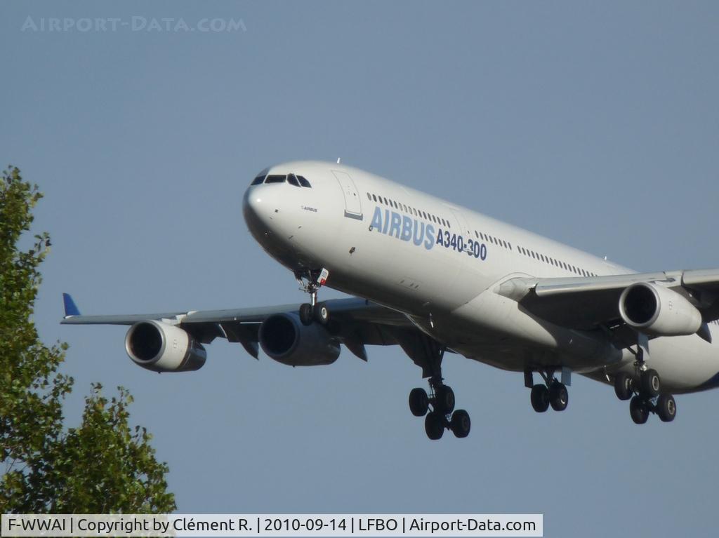 F-WWAI, 1991 Airbus A340-311 C/N 001, with A350 fuselage panel