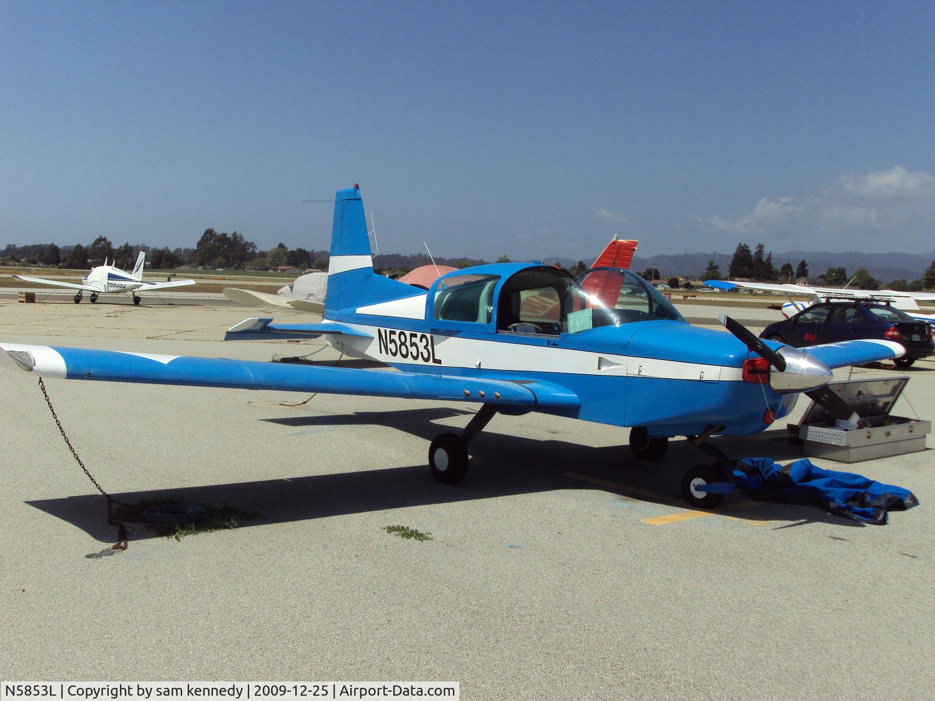 N5853L, 1972 American AA-5 C/N AA5-0053, Her new home at Watsonville airport, California