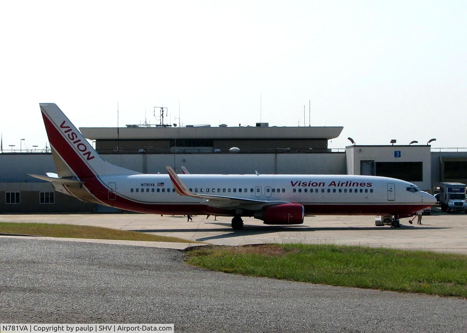 N781VA, 1998 Boeing 737-8Q8 C/N 28214, At Shreveport Regional.