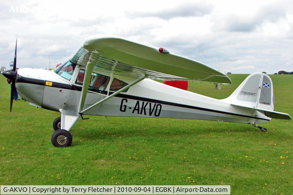G-AKVO, 1946 Taylorcraft BC-12D Twosome C/N 9845, 1946 Taylorcraft Aviation Corporation TAYLORCRAFT BC12D, c/n: 9845 at 2010 LAA National Rally