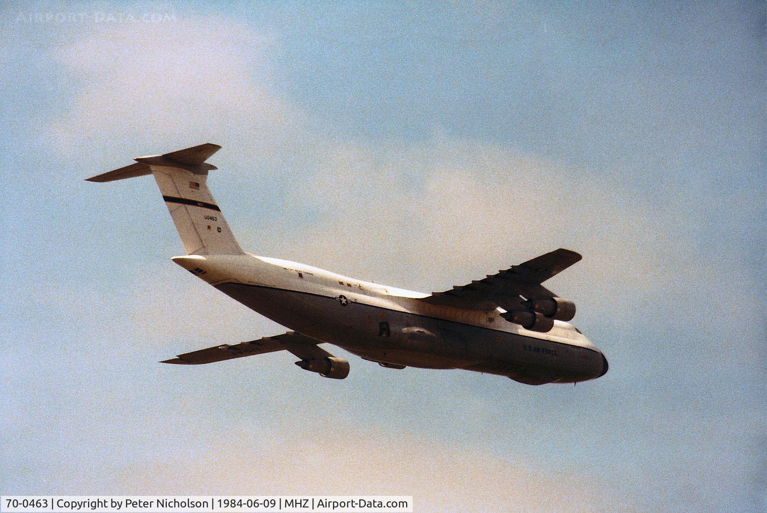 70-0463, 1970 Lockheed C-5A Galaxy C/N 500-0077, C-5B Galaxy of 436th Military Airlift Wing at Dover AFB on display at the 1984 RAF Mildenhall Air Fete.