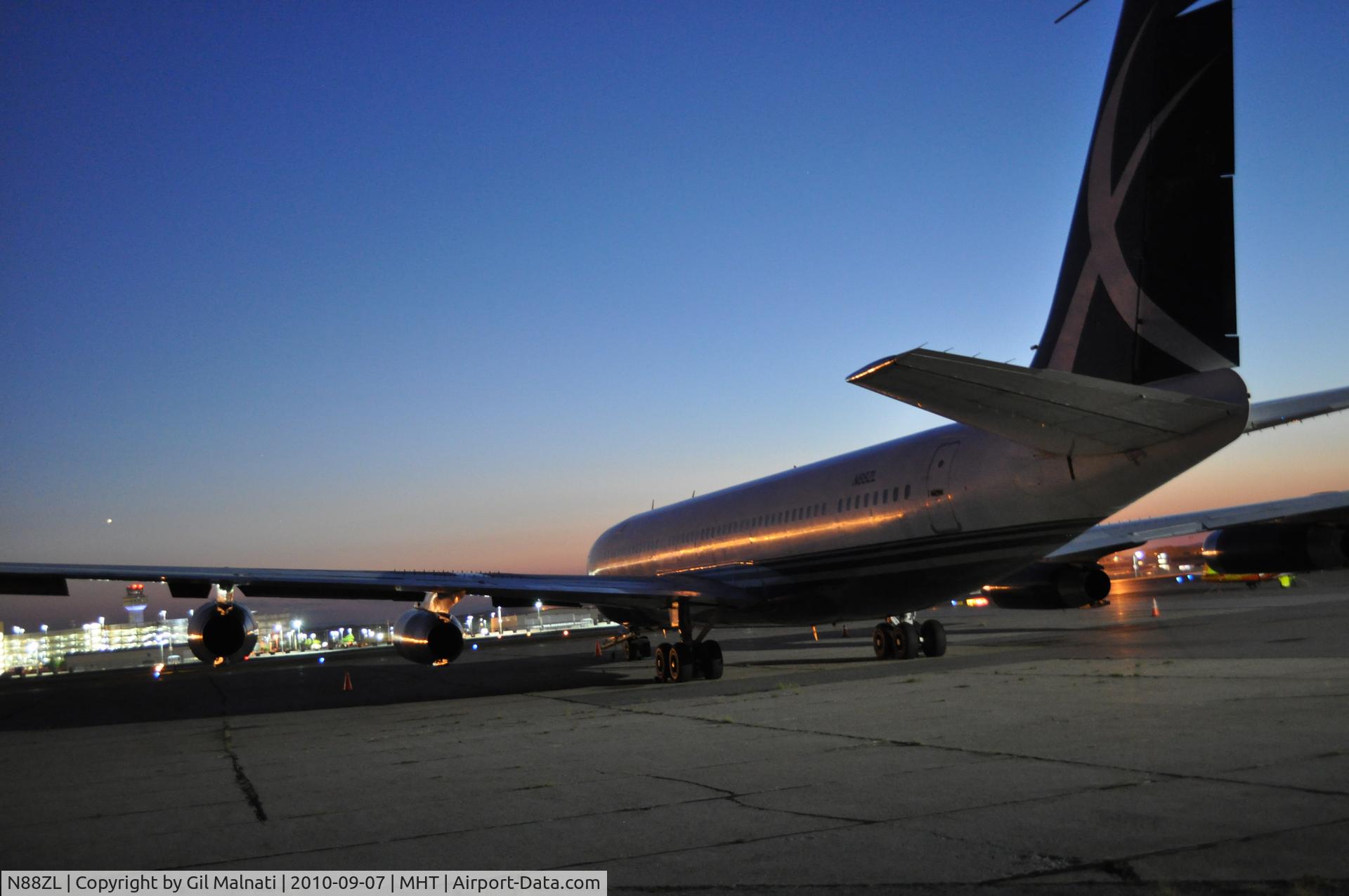 N88ZL, 1965 Boeing 707-330B C/N 18928, Parked at MHT