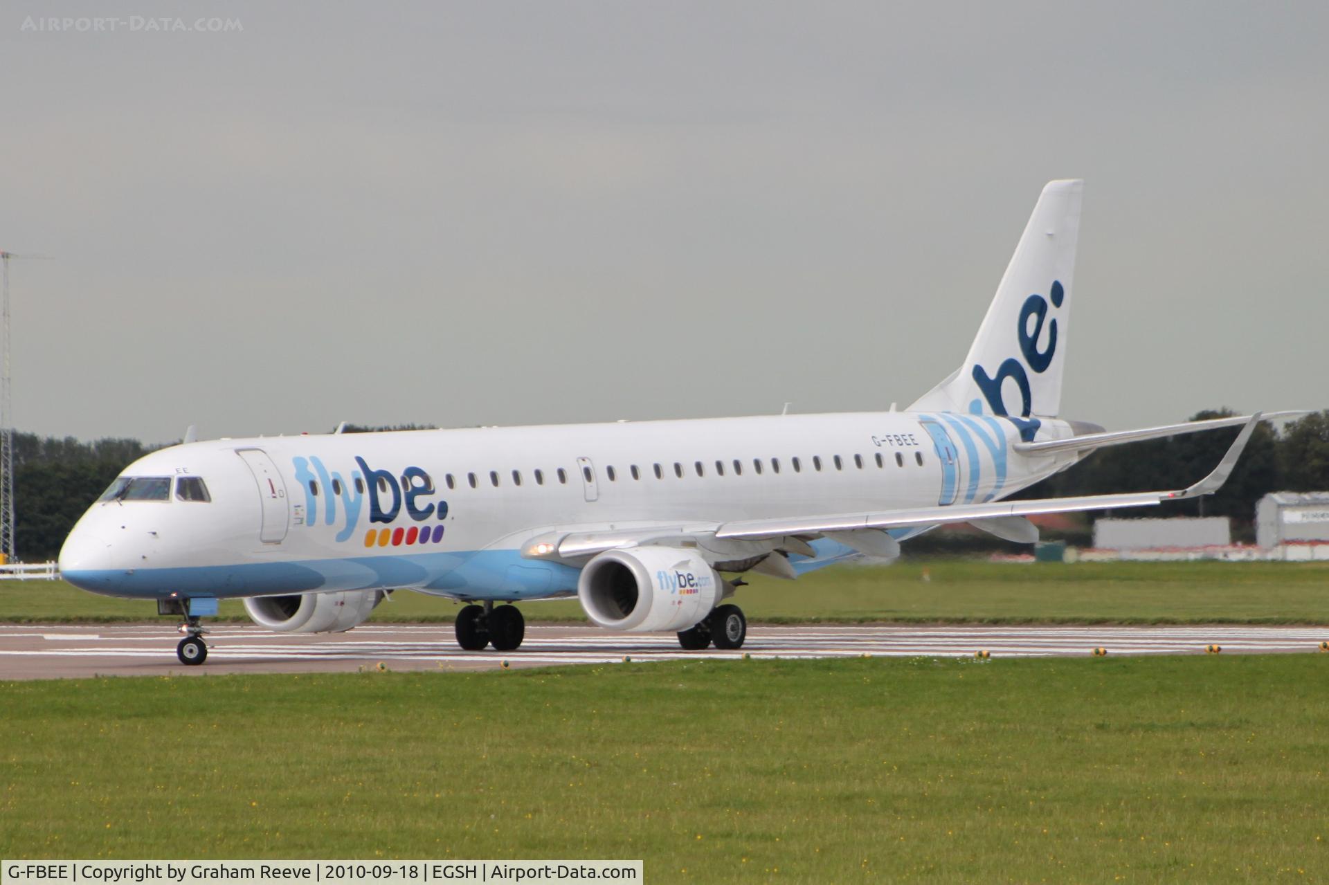 G-FBEE, 2007 Embraer 195LR (ERJ-190-200LR) C/N 19000093, About to depart.