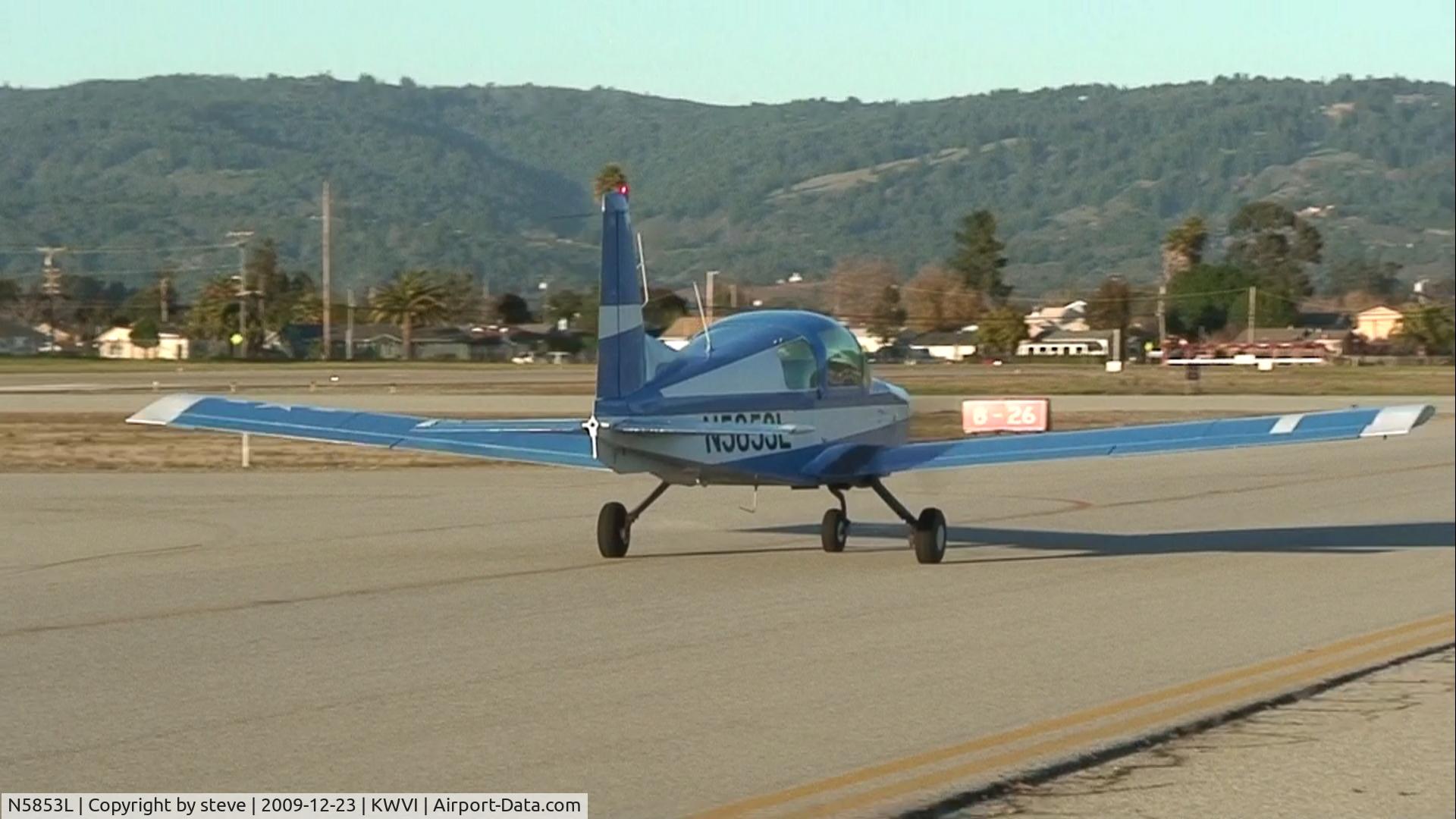 N5853L, 1972 American AA-5 C/N AA5-0053, taxi way Alpha for departure RWY 20 Watsonville 2009