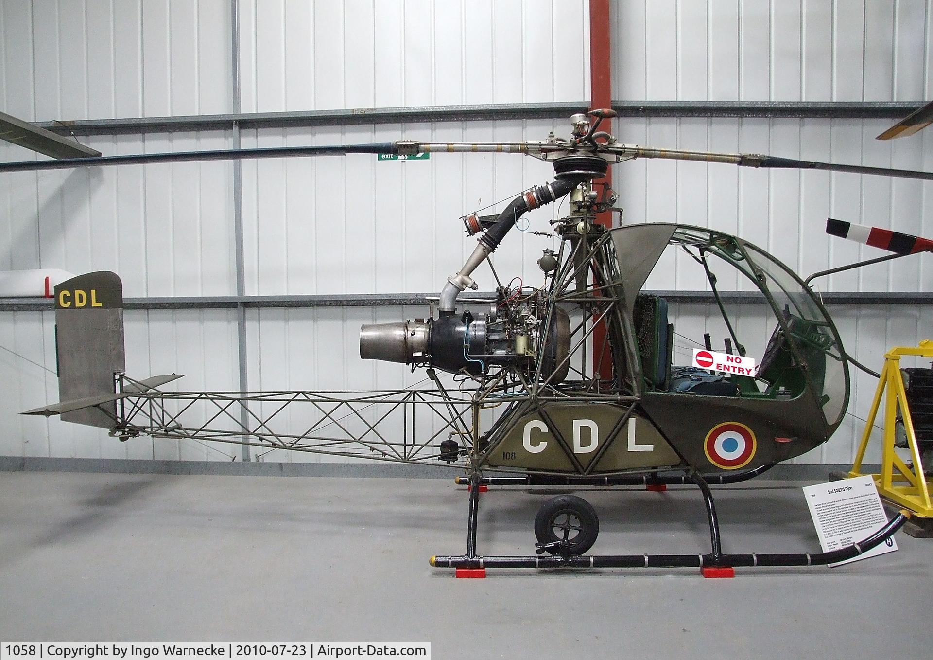 1058, 1959 Sud Ouest SO.1221 Djinn C/N FR108, Sud-Ouest SO.1221 Djinn at the Helicopter Museum, Weston-super-Mare