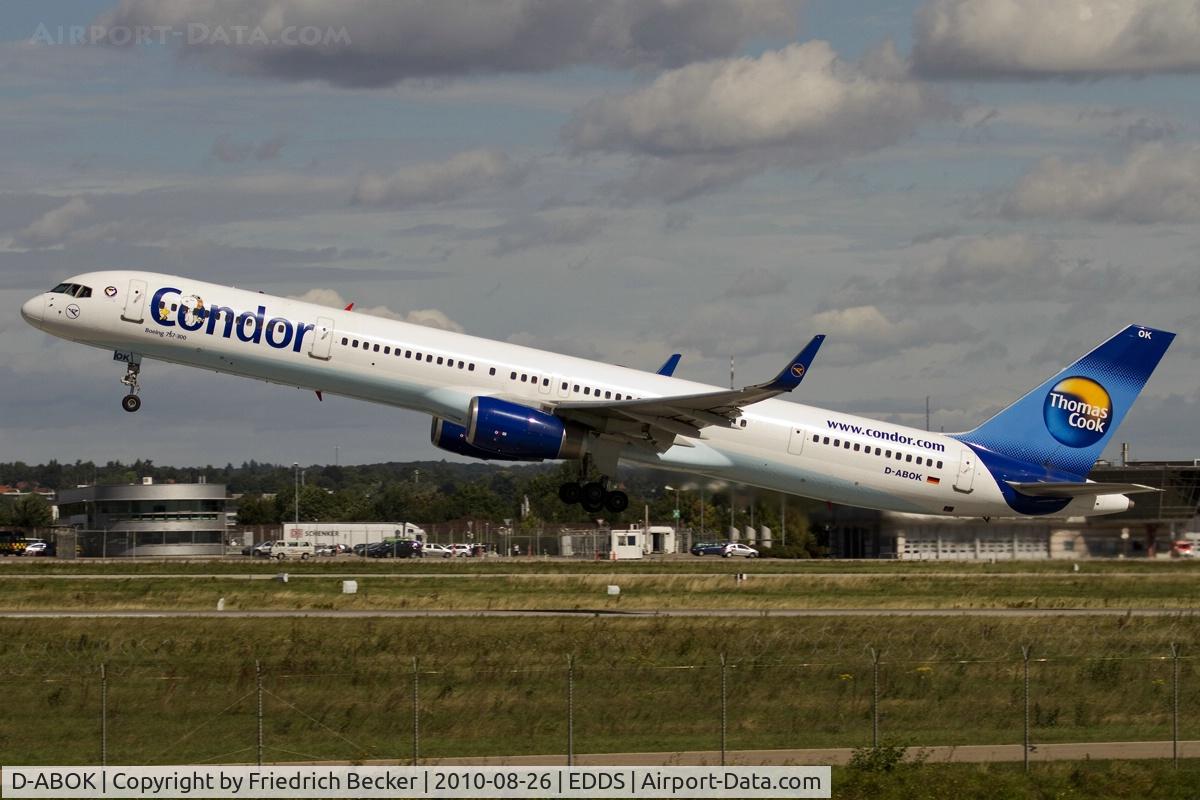 D-ABOK, 2000 Boeing 757-330 C/N 29020, departure from Stuttgart