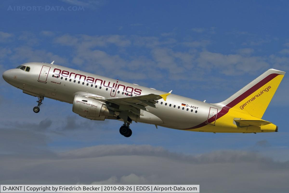 D-AKNT, 2005 Airbus A319-112 C/N 2607, departure from Stuttgart