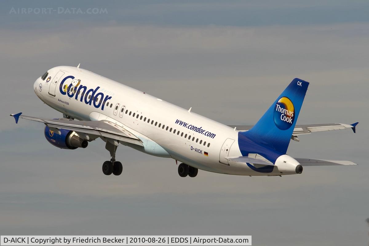 D-AICK, 2001 Airbus A320-212 C/N 1416, departure from Stuttgart