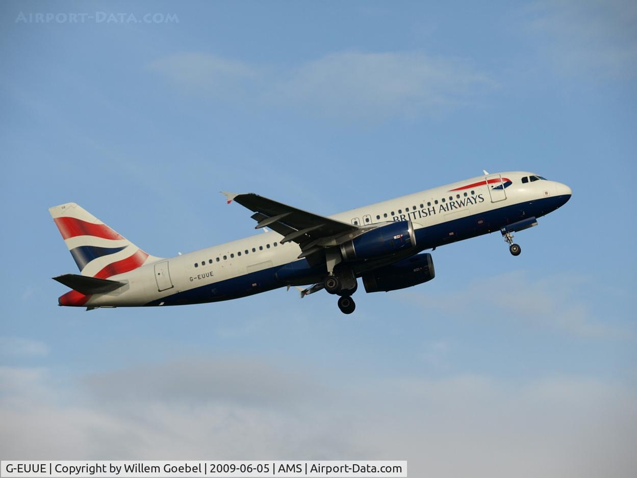 G-EUUE, 2002 Airbus A320-232 C/N 1782, Take off of the 