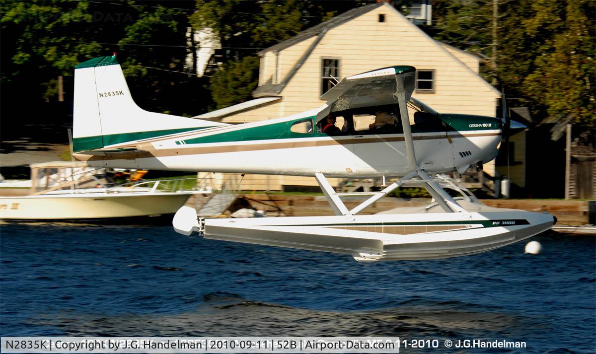 N2835K, 1979 Cessna 180K Skywagon C/N 18053093, Splash down at Moosehead Lake ME