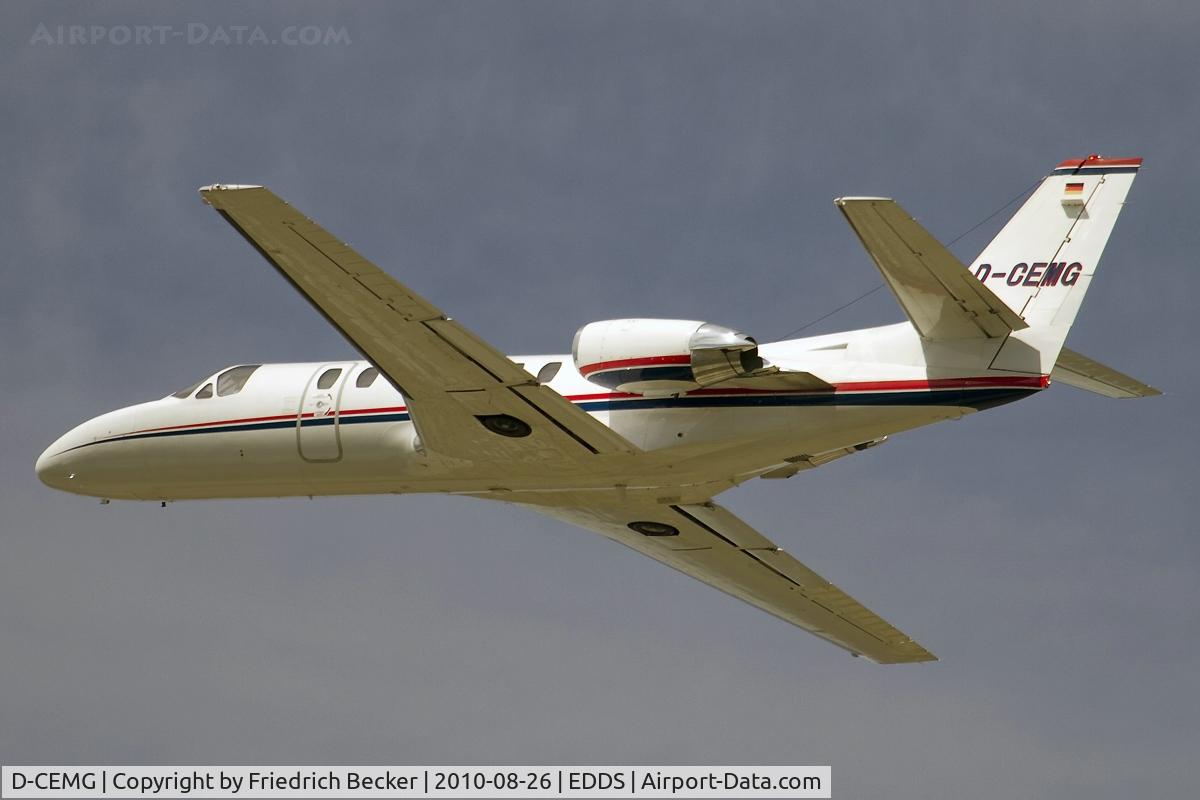D-CEMG, 1998 Cessna 560 Cittion V Ultra C/N 560-0460, departure from Stuttgart