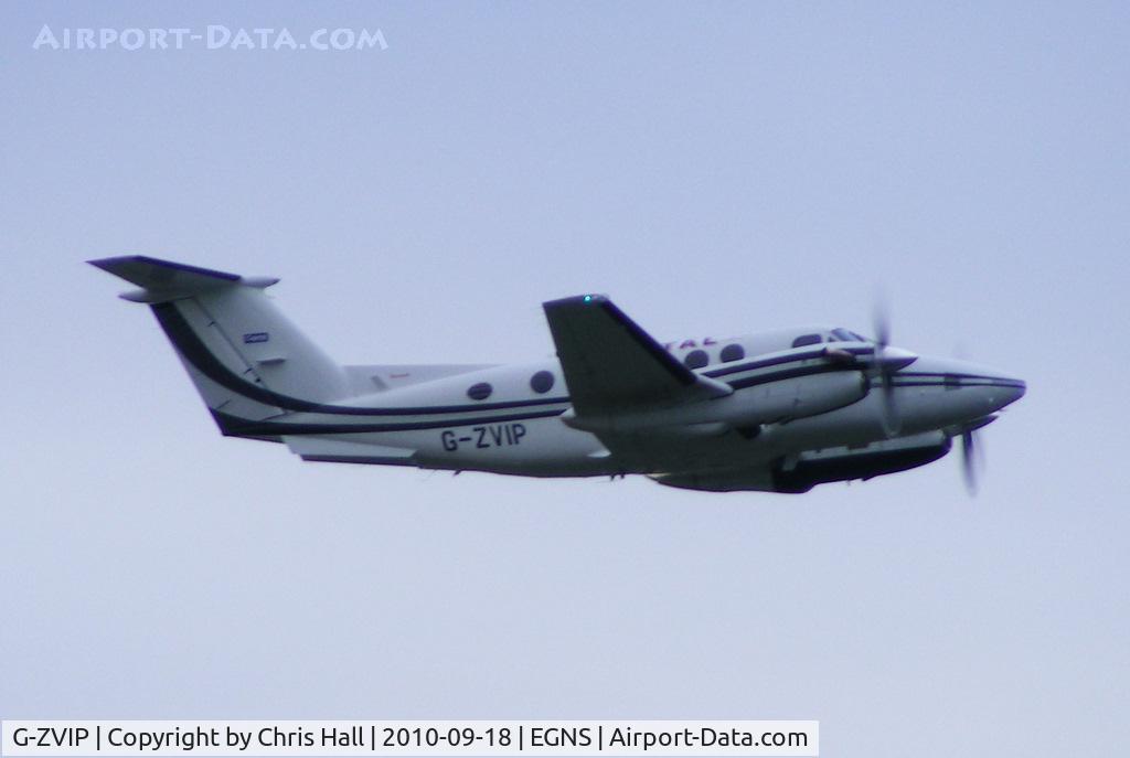 G-ZVIP, 1975 Beech 200 Super King Air C/N BB-108, departing from Ronaldsway Airport