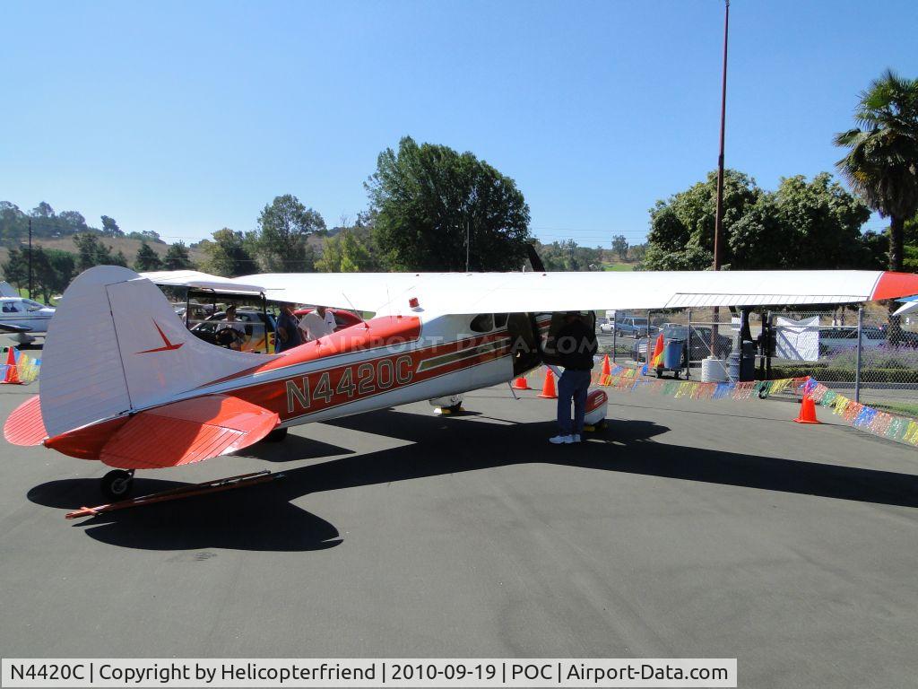 N4420C, 1952 Cessna 195B Businessliner C/N 16005, Parked for display