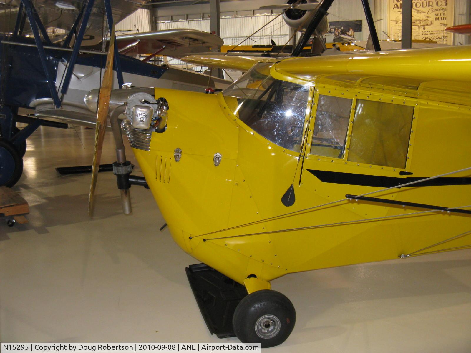N15295, 1936 Aeronca C-3 C/N 623, 1936 Aeronca C-3, Aeronca two cylinder E-113 37 Hp. At Golden Wings Museum. See/read my article on the Aeronca C-2 and C-3 aircraft in this site.