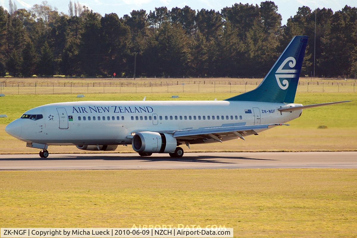 ZK-NGF, 1998 Boeing 737-3U3 C/N 28734, At Christchurch