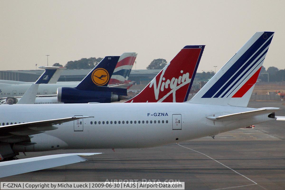 F-GZNA, 2007 Boeing 777-328/ER C/N 35297, European line-up at JNB