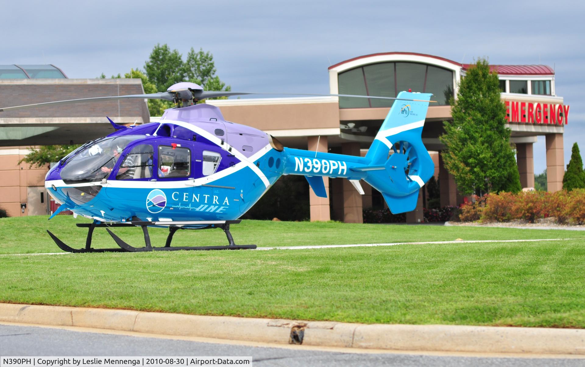 N390PH, 2008 Eurocopter EC-135P-2+ C/N 0733, Tail #N390PH Centra One at Lynchburg General Hospital, Lynchburg, Virginia.