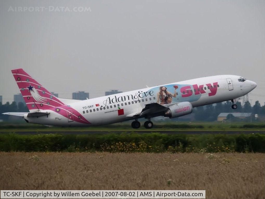 TC-SKF, 1993 Boeing 737-4Q8 C/N 26291/2513, Take off of the  