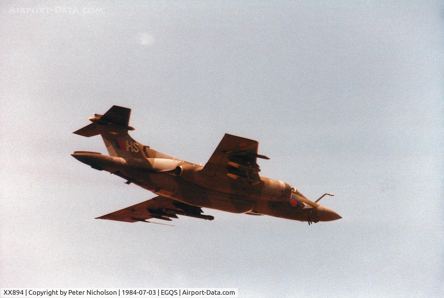 XX894, 1975 Hawker Siddeley Buccaneer S.2B C/N B3-03-74, Buccaneer S.2B of 208 Squadron returning to RAF Lossiemouth in the Summer of 1984.