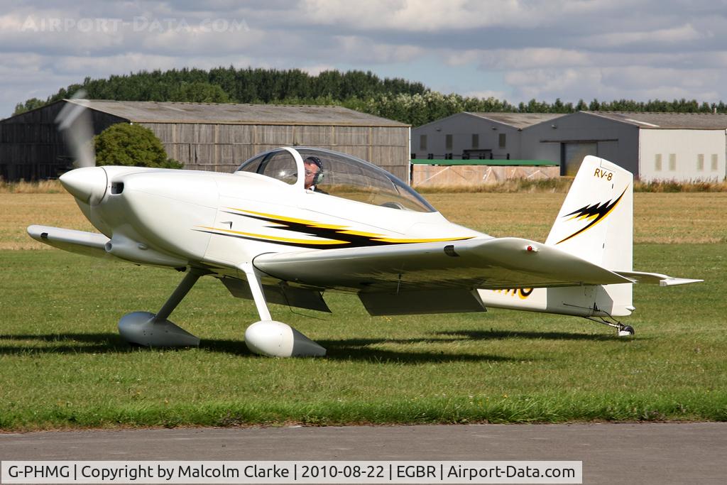 G-PHMG, 2007 Vans RV-8 C/N PFA 303-13639, Vans RV-8 at The Real Aeroplane Company's  Summer Madness & All Comers Fly-In at Breighton Airfield in August 2010.