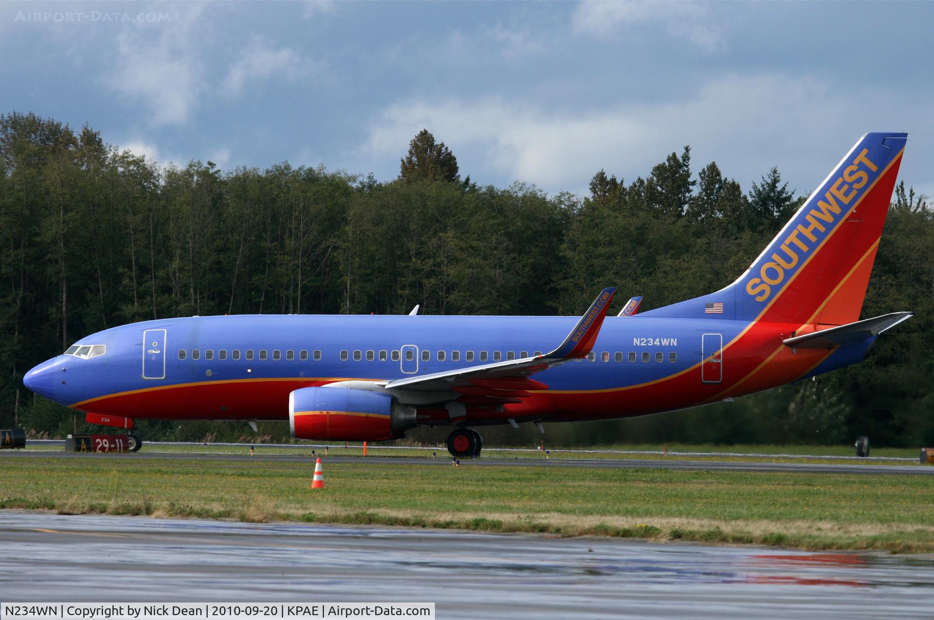 N234WN, 2006 Boeing 737-7H4 C/N 32502, KPAE SWA8700 arriving for maintenance at ATS from Dallas