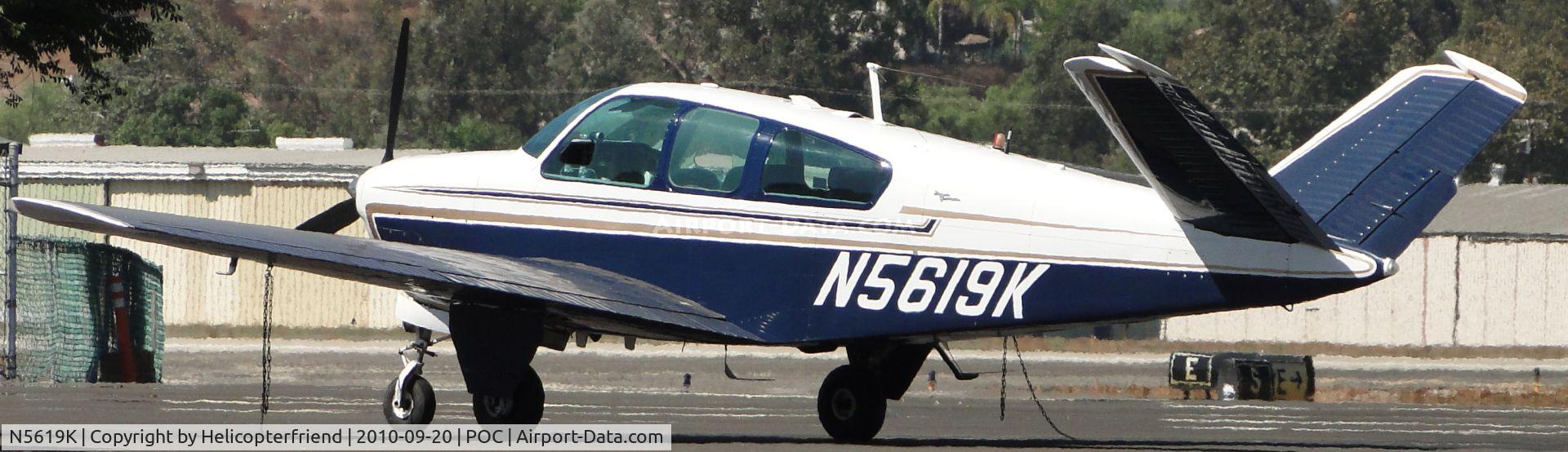 N5619K, 1964 Beech S35 Bonanza C/N D-7380, Parked in transient parking