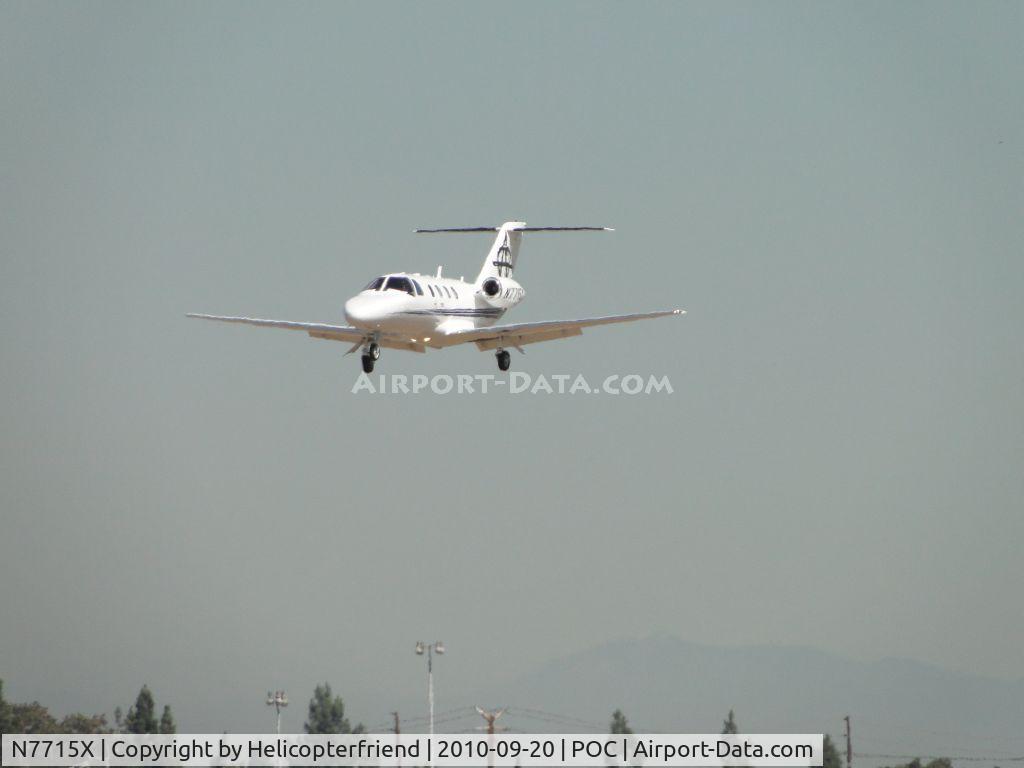 N7715X, 2007 Cessna 525 CitationJet CJ1+ C/N 525-0653, Inbound to runway 26L