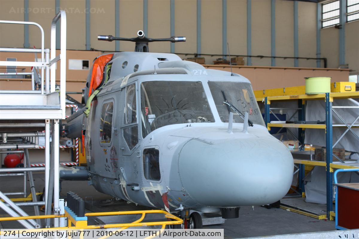 274, Westland Lynx HAS.2(FN) C/N 068, on display at Hyére