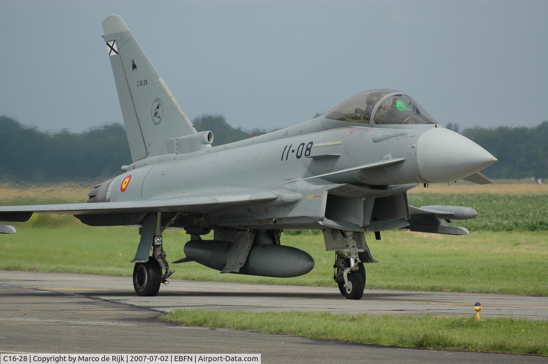 C16-28, Eurofighter EF-2000 Typhoon S C/N SS008, Photo taken at koksijde airbase during departures of 2007 Koksijde Airshow