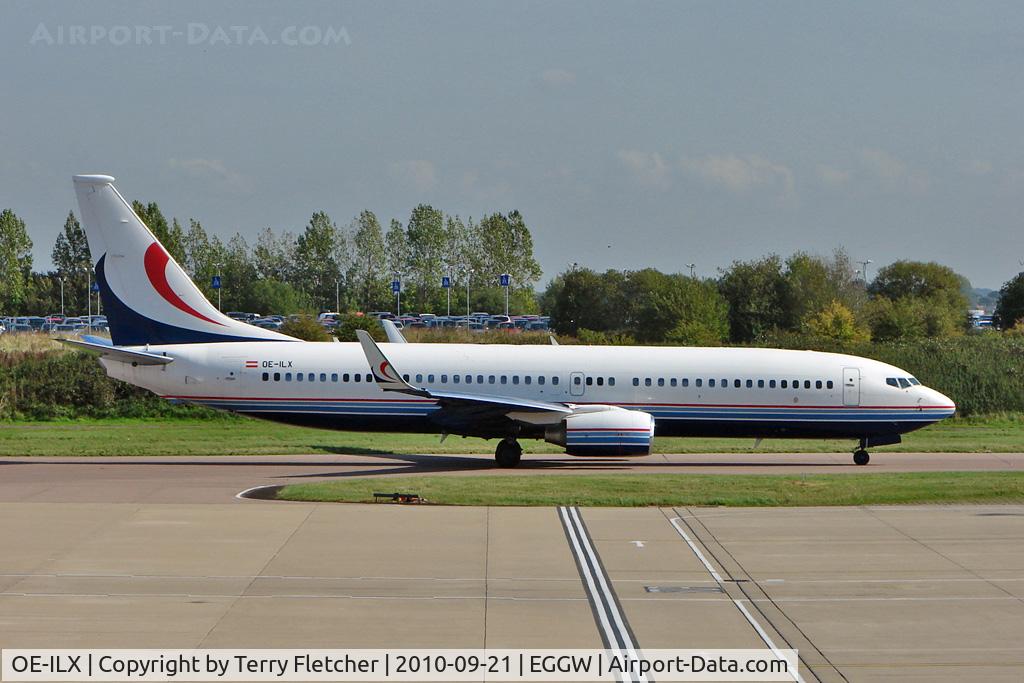 OE-ILX, 2001 Boeing 737-8DR C/N 32777, Global Austria's Boeing 737-8DR BBJ2, c/n: 32777/882 at Luton