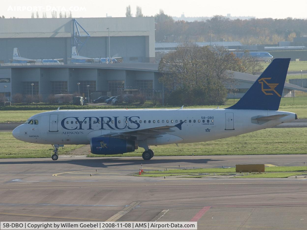 5B-DBO, 2002 Airbus A319-132 C/N 1729, Taxi to the runway for take off.