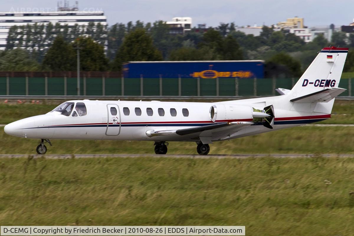 D-CEMG, 1998 Cessna 560 Cittion V Ultra C/N 560-0460, decelerating after touchdown