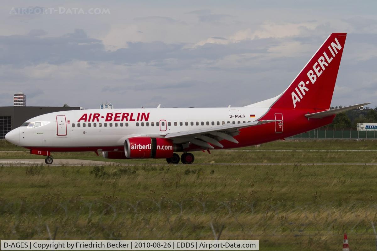 D-AGES, 1998 Boeing 737-75B C/N 28108, decelerating after touchdown