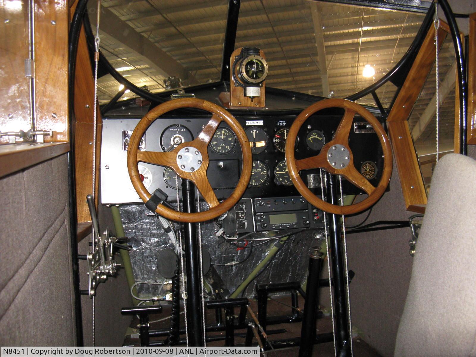 N8451, 1929 Buhl CA-3E C/N 57, 1929 Buhl CA-3E SPORT AIRSEDAN, Curtiss-Wright Whirlwind R-975-28 derated to 330 Hp, near-vintage panel, at Golden Wings Museum
