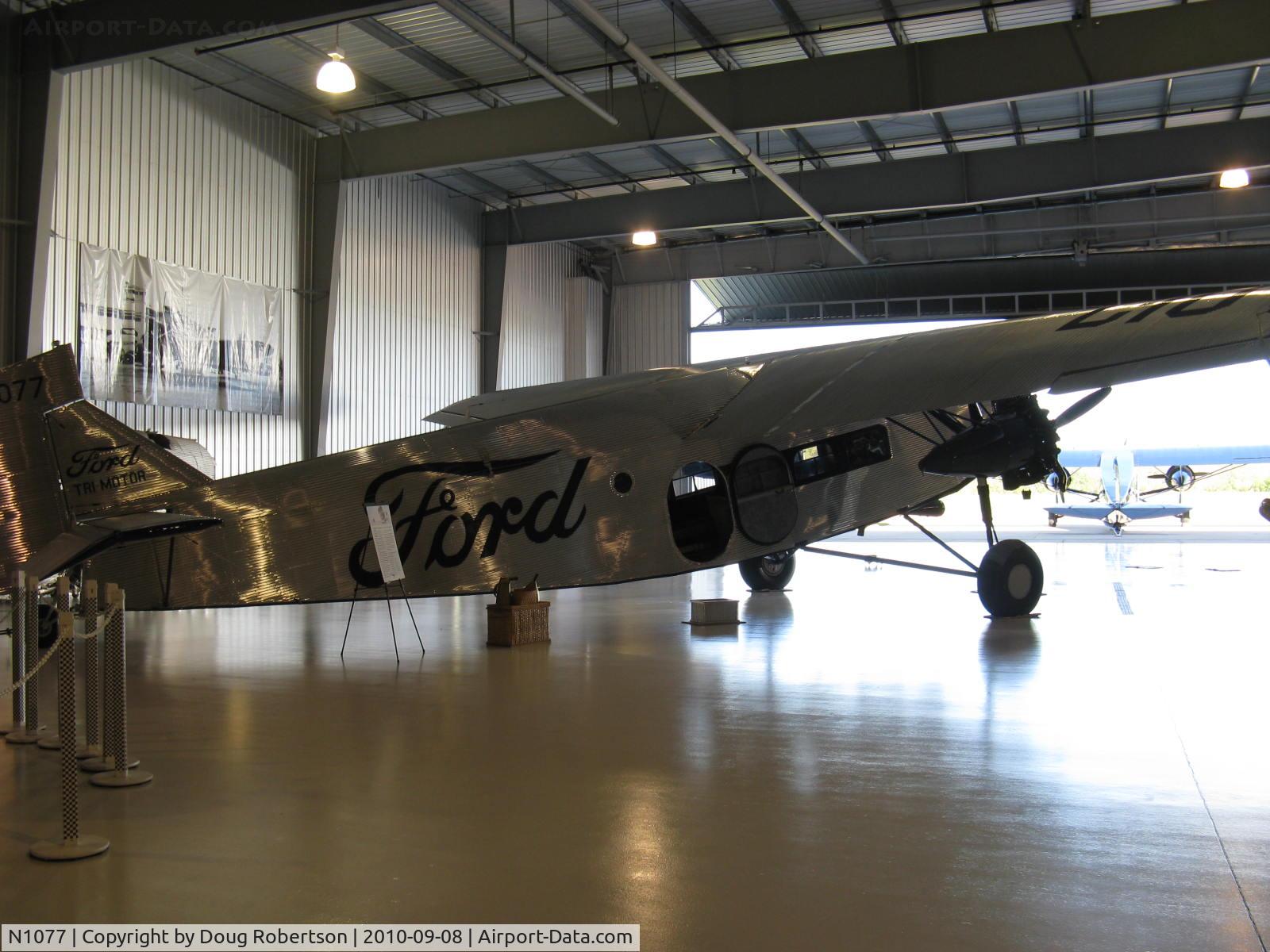 N1077, 1927 Ford 4-AT-B Tri-Motor C/N 10, 1927 Ford 4-AT-B Tri-Motor, three Wright R-975 A B D&E, C/N 10 oldest Ford Tri-Motor flying, at Golden Wings Museum
