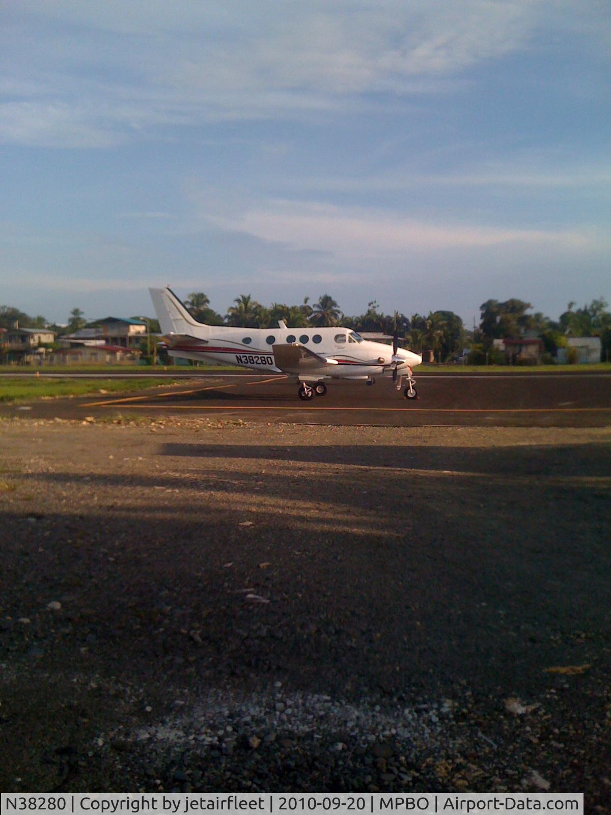 N38280, 1981 Beech C90 King Air C/N LJ-953, Parked at Bocas del Toro, Panama.