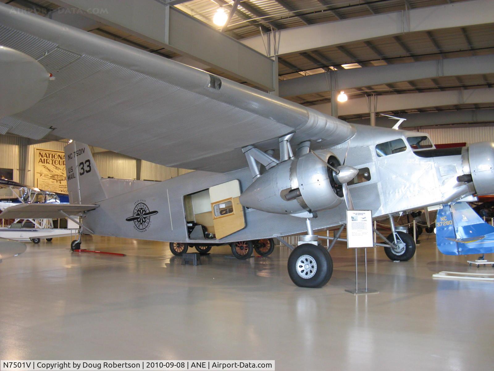 N7501V, Bushmaster 2000 C/N 1, 1966 Bushmaster 2000 Tri-Motor, three P&W R-985 Wasp Jr. 450 hp each, C/N 1 of 2 built, Experimental class, at Golden Wings Museum