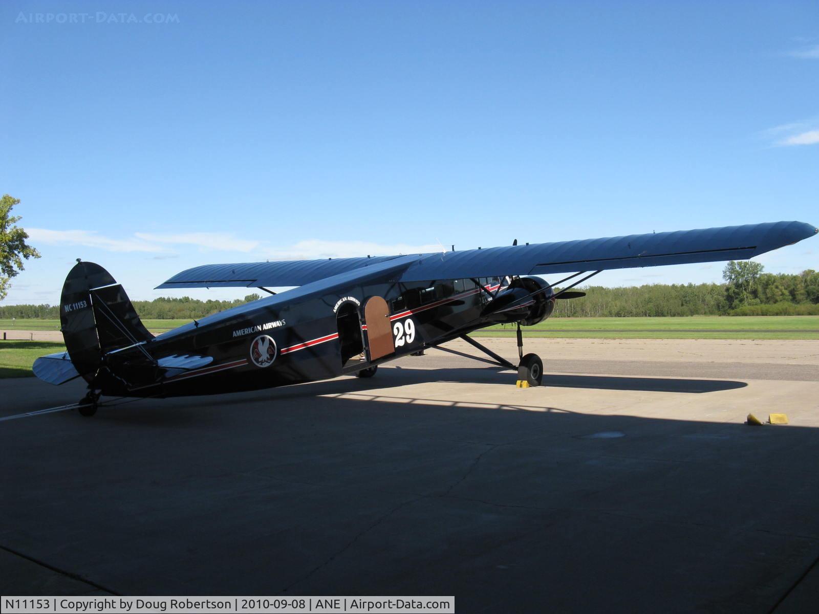 N11153, 1931 Stinson SM-6000-B C/N 5021, 1931 Stinson SM-6000-B Tri-Motor, three Lycoming R-680-13 9 cylinder radials, at Golden Wings Museum ramp